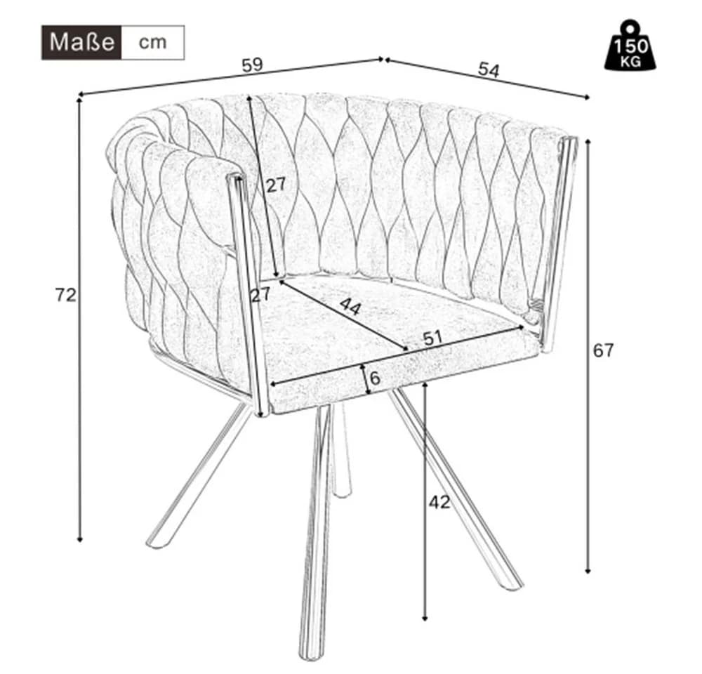 XDeer Schminkstuhl Rosa Samt mit 360° Drehfunktion - Bild 5