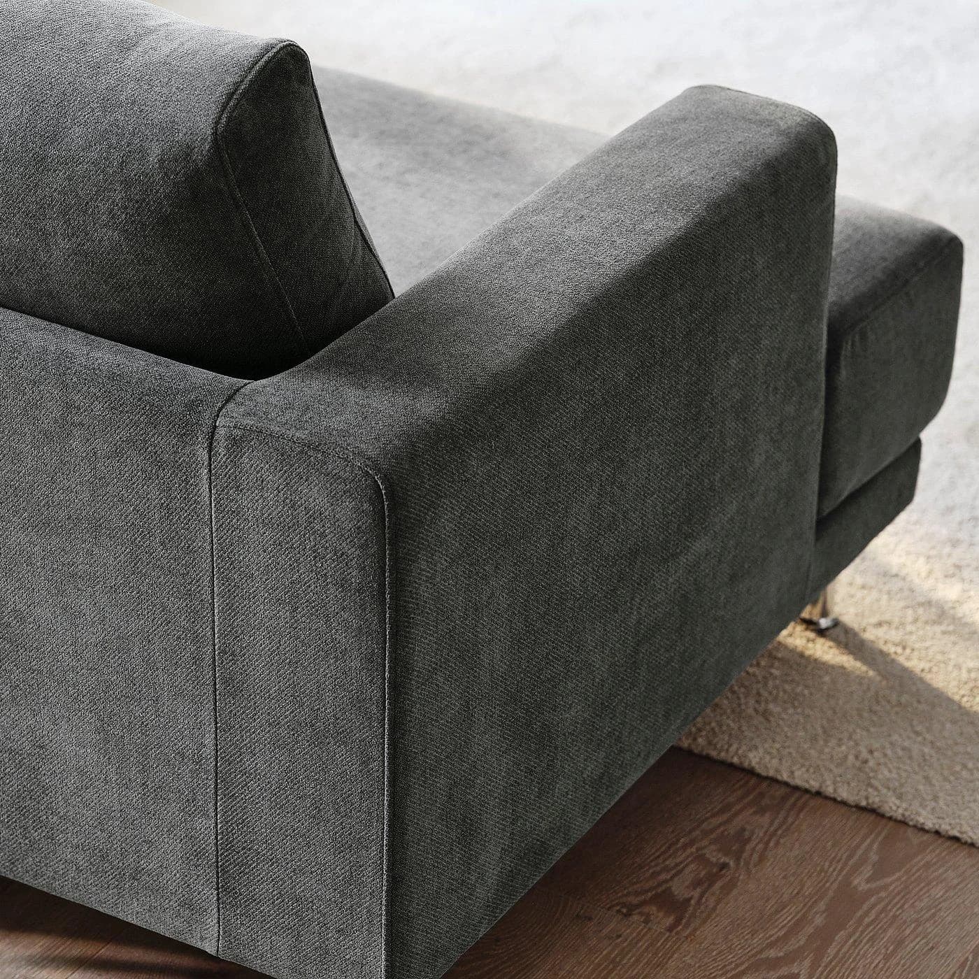 IKEA UPPÅKRA 4,5er-Sitzelement mit Recamiere rechts Dunkelgrau