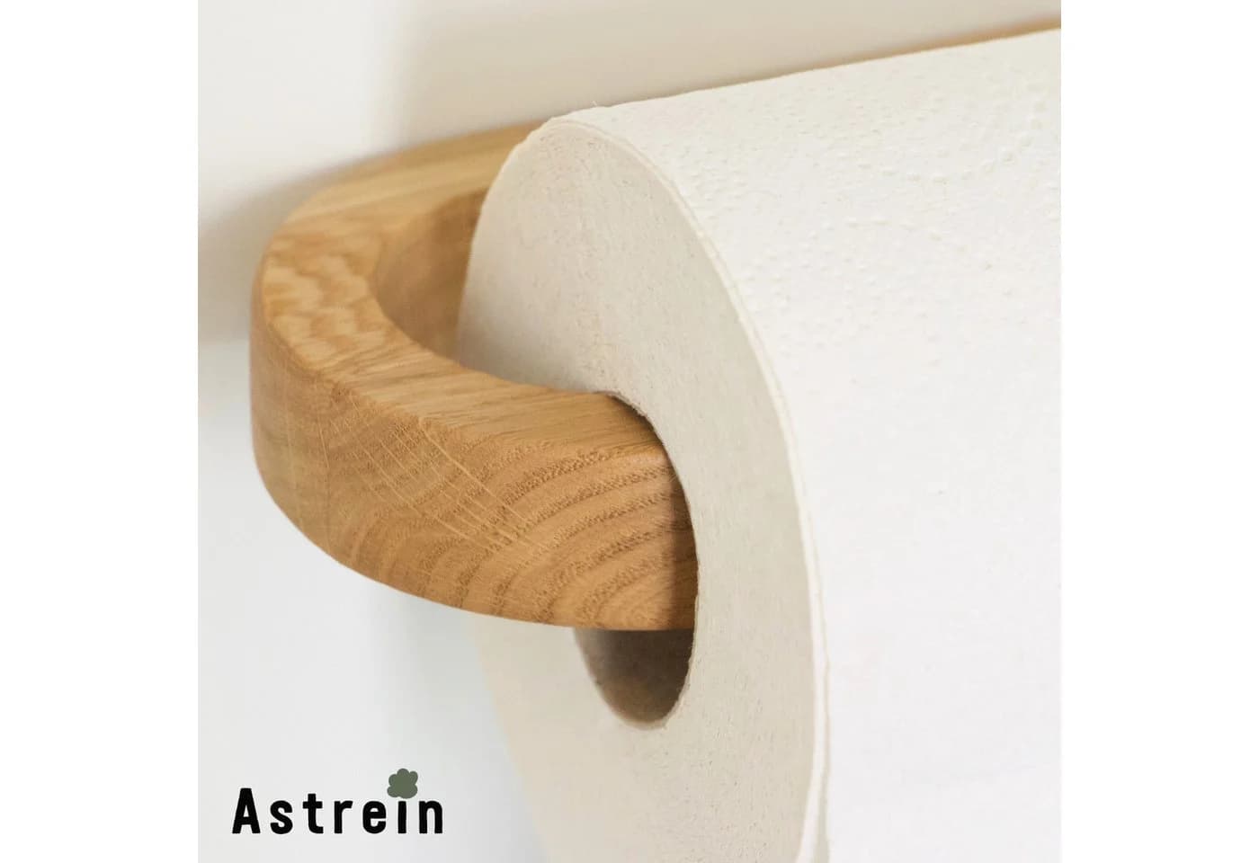 Astrein Toilettenpapierhalter Holz ohne Bohren Eiche - Bild 2