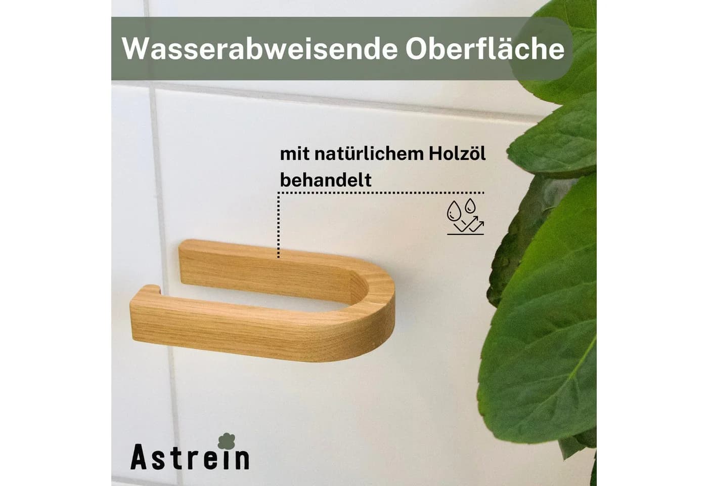 Astrein Toilettenpapierhalter Holz ohne Bohren Eiche - Bild 4