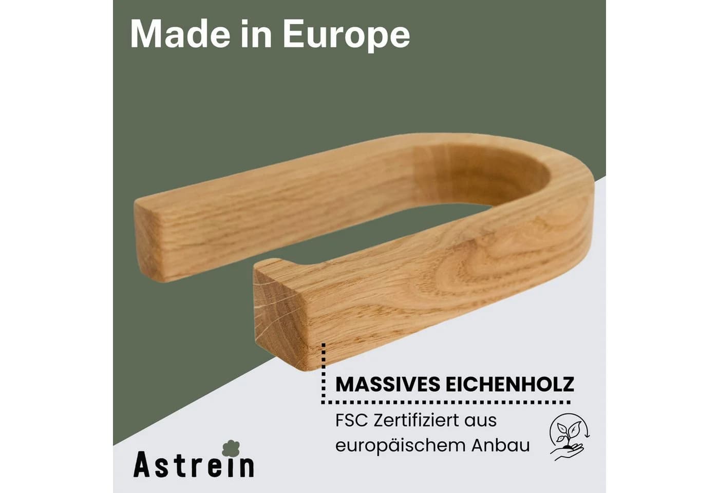 Astrein Toilettenpapierhalter Holz ohne Bohren Eiche - Bild 5
