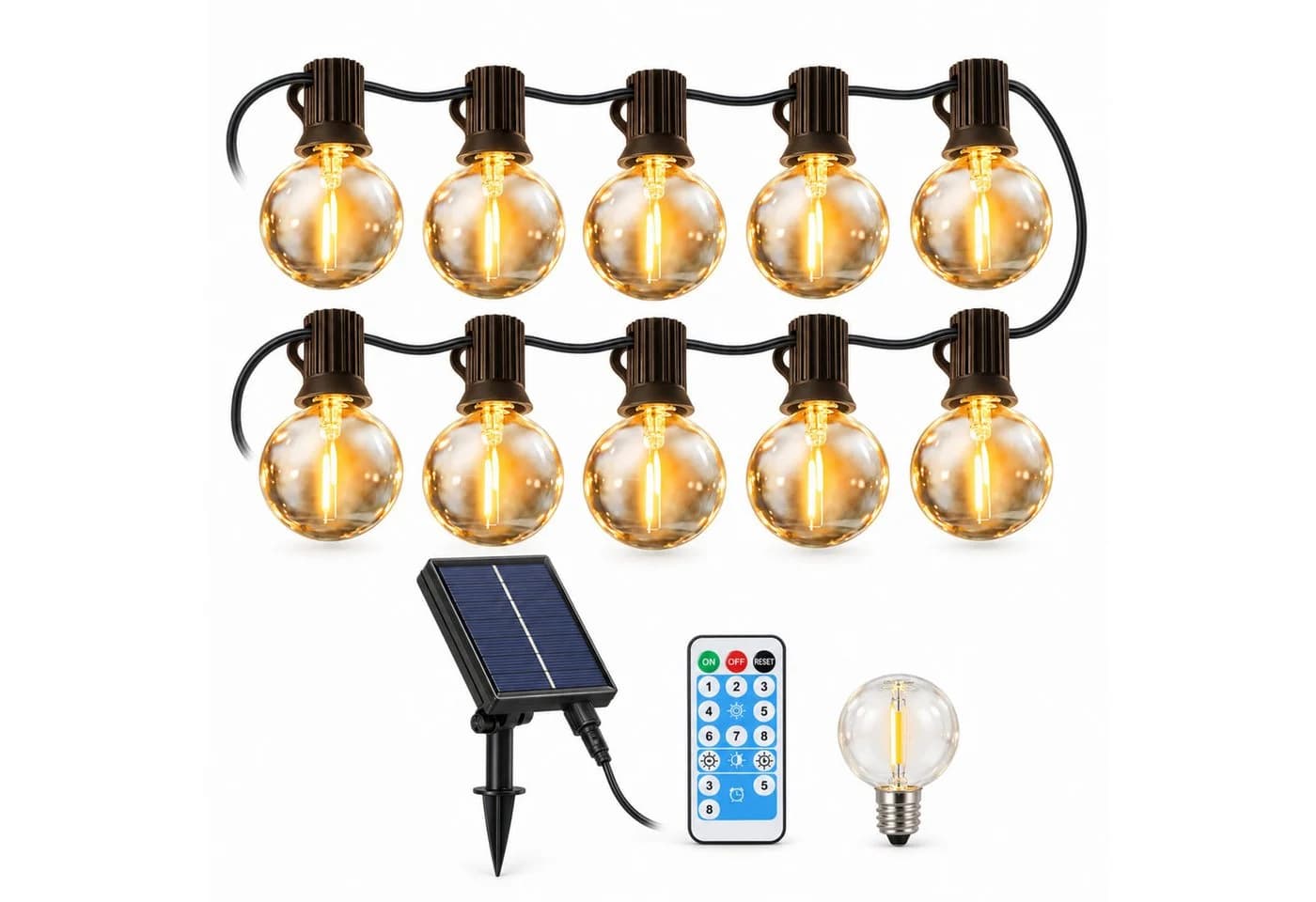 Norvéa Home Solar-LED-Lichterkette außen dimmbar mit Fernbedienung - Bild 2