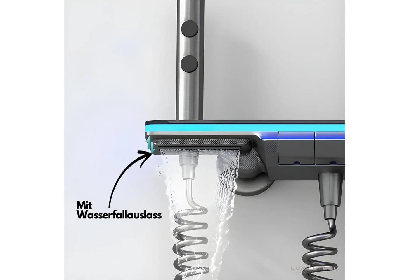 LuxaSteel Duscharmatur Regendusche LED-Beleuchtung - Bild 3