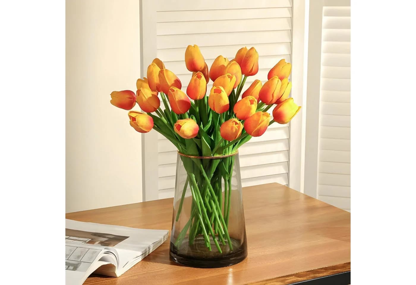HS.SUPPLY Kunstblumen Tulpenstrauß 10er Set Weiß - Bild 5