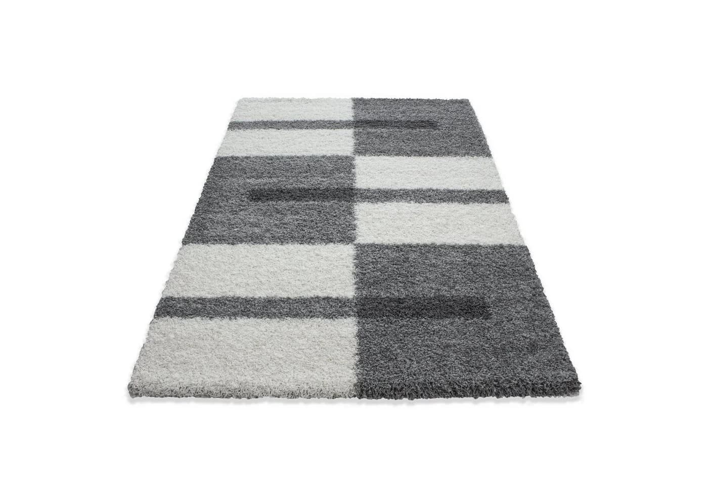 Stilvoll Günstig Hochflor-Teppich Kariertes Design 30 mm - Bild 2