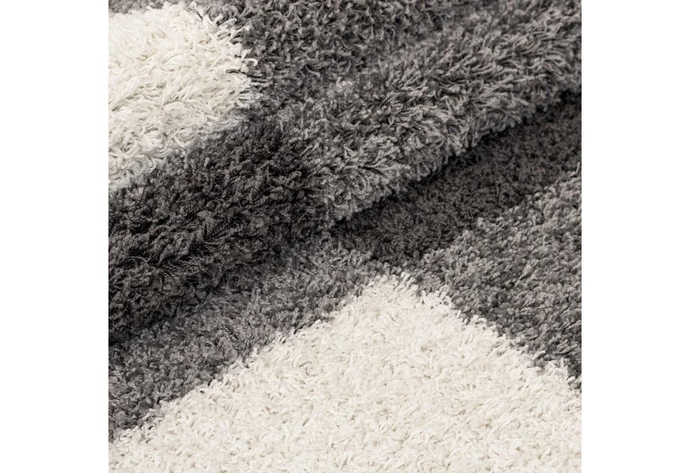 Stilvoll Günstig Hochflor-Teppich Kariertes Design 30 mm - Bild 5