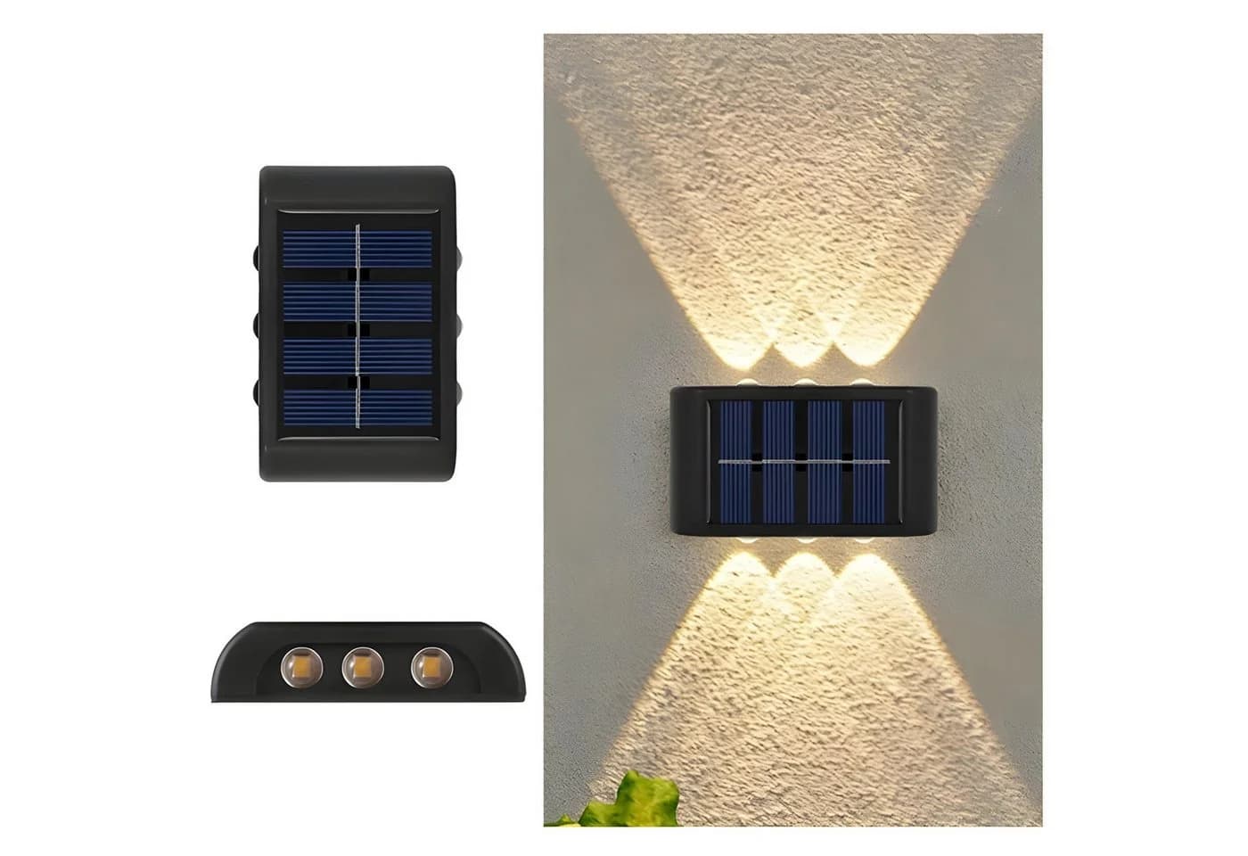HS.SUPPLY Solar LED Wandleuchte Außen wasserdicht IP65 Up & Down Licht - Bild 2