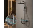 LuxaSteel Duschsystem mit Regendusche & LED-Beleuchtung Grau Bild 2