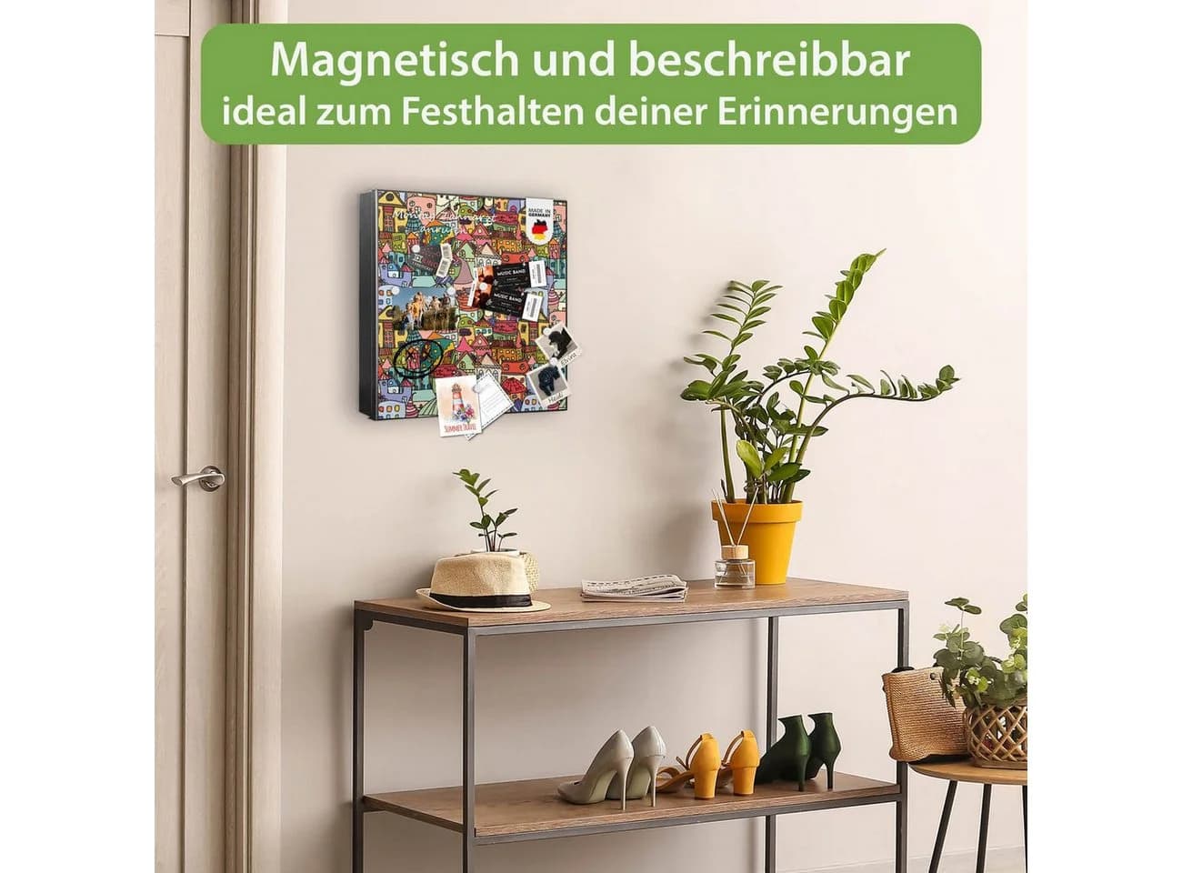banjado Schlüsselkasten Metall 32 Haken Magnetisch Schwarz - Bild 4