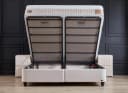 abc bedding Boxspringbett JAZZLYN Beige Samt Voll-orthopädisch mit Bettkasten Bild 3