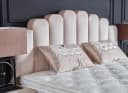 abc bedding Boxspringbett JAZZLYN Beige Samt Voll-orthopädisch mit Bettkasten Bild 5