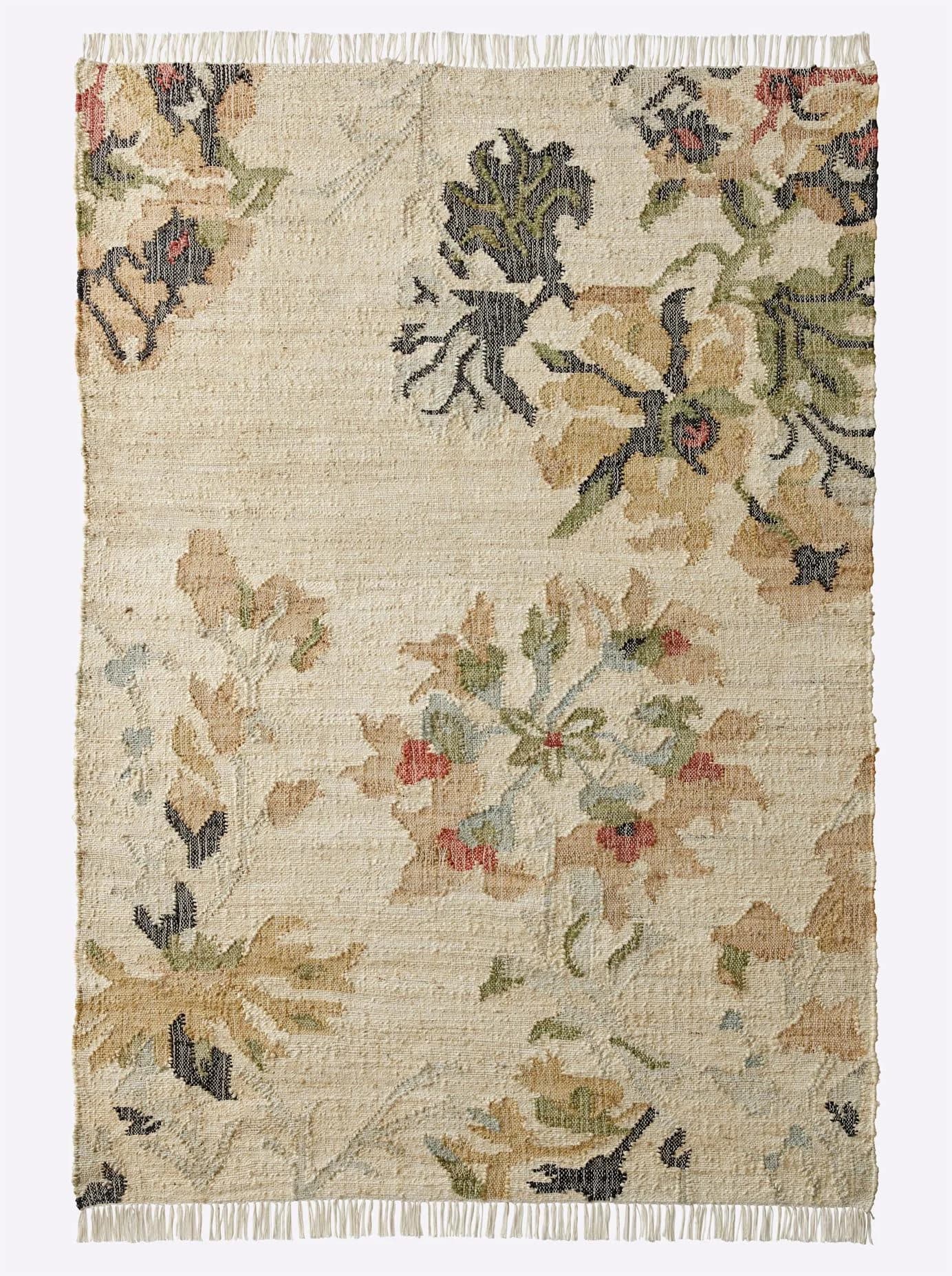 HEINE HOME Teppich Kelim Flachgewebe Bunt Natur Jute Polyester
