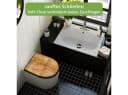 banjado WC-Sitz Premium D-Form Softclose Holzstruktur Schwarz Bild 3