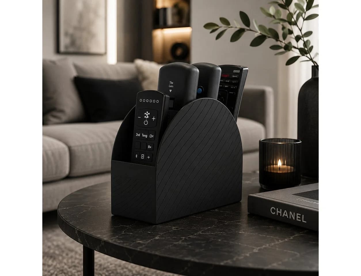 Alpha Electronics Fernbedienungshalter Schwarz/Weiß Moderner Organizer
