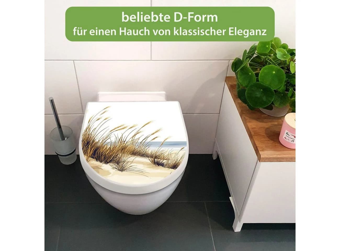 banjado WC-Sitz D-Form Dünenlandschaft Softclose