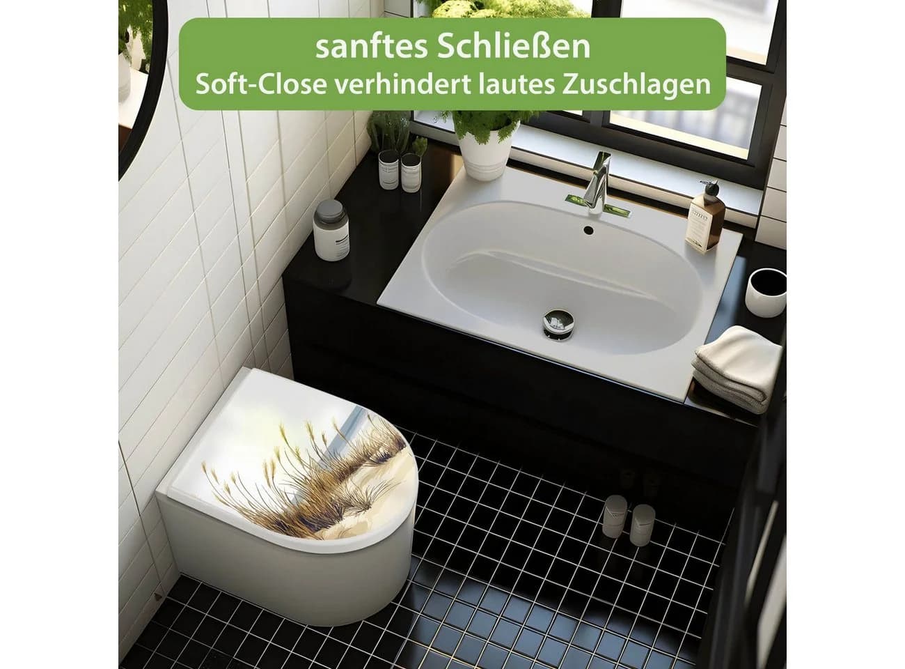 banjado WC-Sitz D-Form Dünenlandschaft Softclose - Bild 3