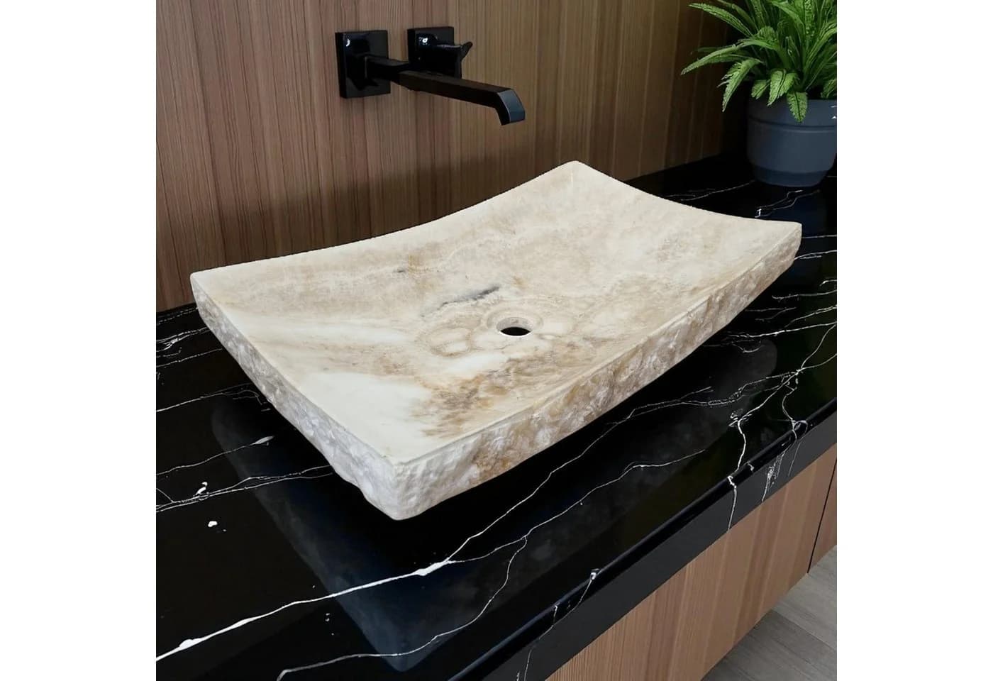 Kinaree Aufsatzwaschbecken Onyx-Marmor Zen Style - Bild 2