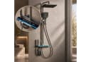 LuxaSteel Duscharmatur Duschsystem mit LED-Display & Wasserkraft Grau Bild 2