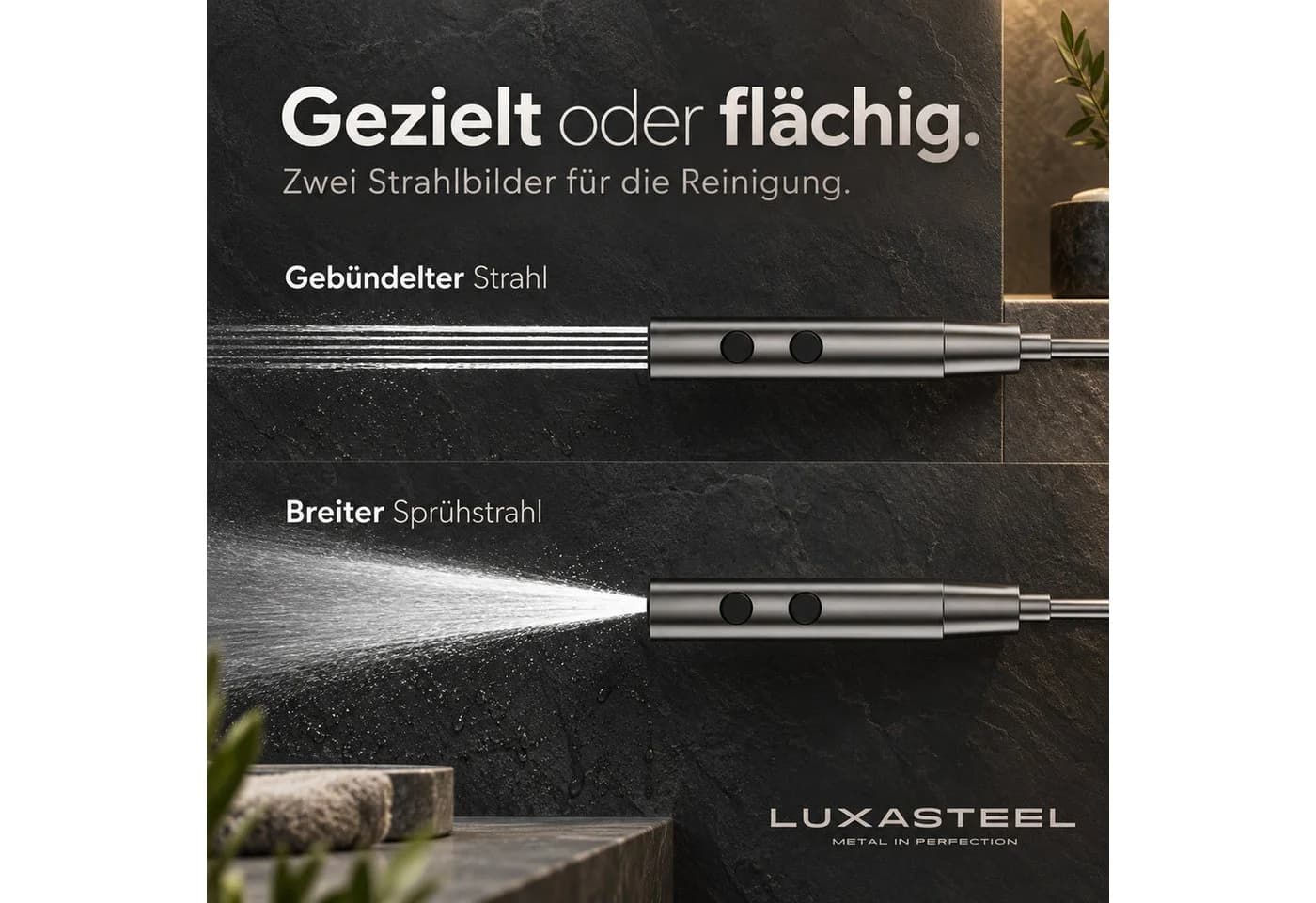 LuxaSteel Duscharmatur Duschsystem mit LED-Display & Wasserkraft Grau - Bild 5