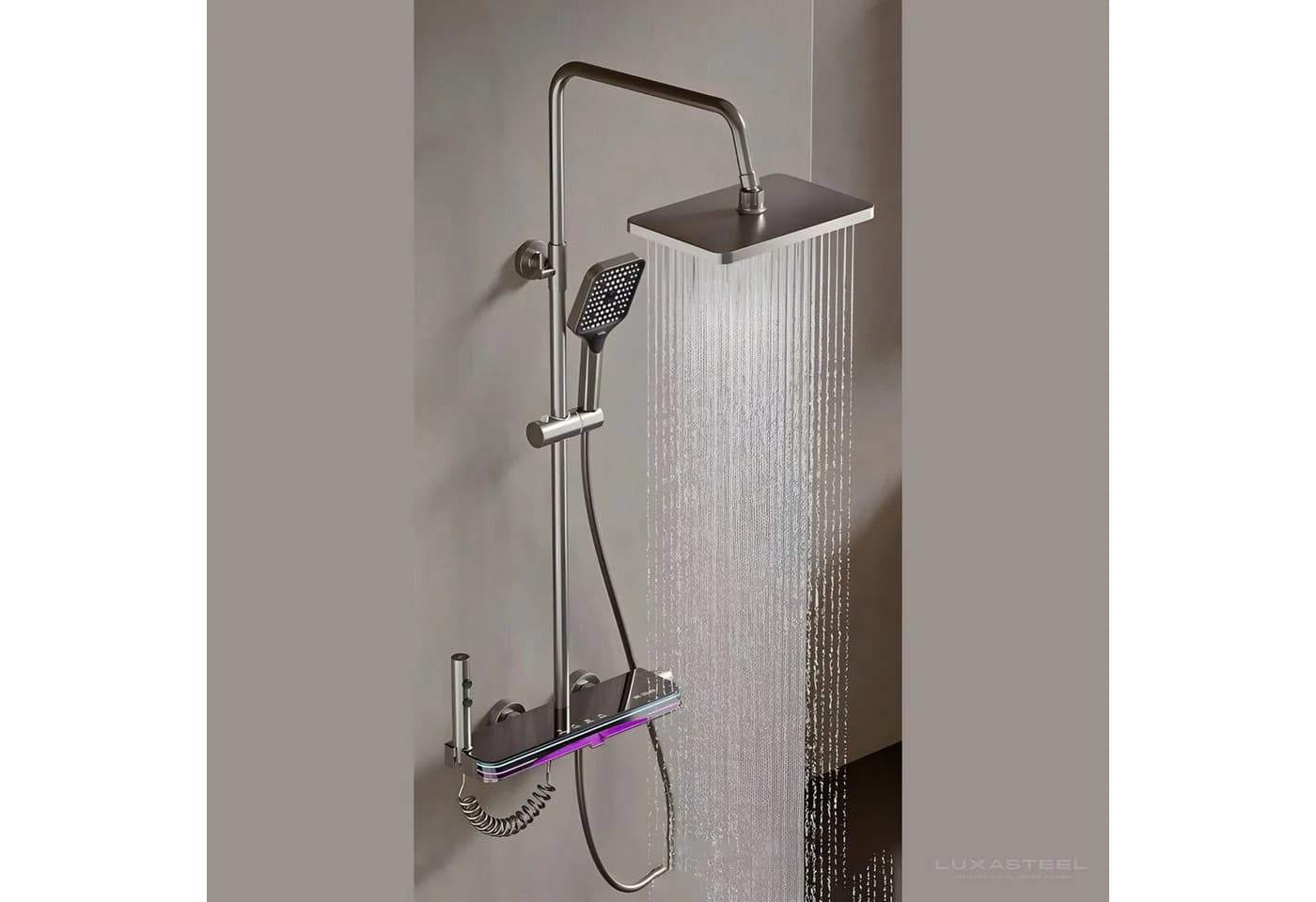 LuxaSteel Duscharmatur Duschsystem Regendusche LED Thermostat 4in1 - Bild 5