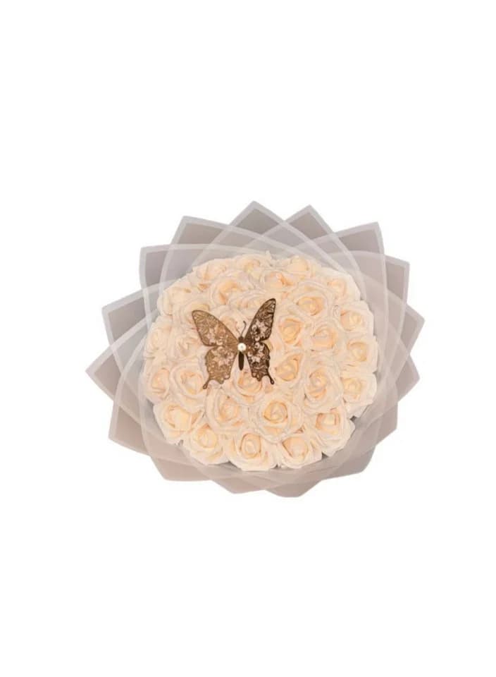 M-Diamant Kunstblumenstrauß Rosen Beige Hochwertige Deko