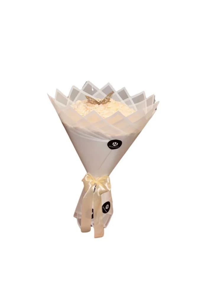 M-Diamant Kunstblumenstrauß Rosen Beige Hochwertige Deko - Bild 4