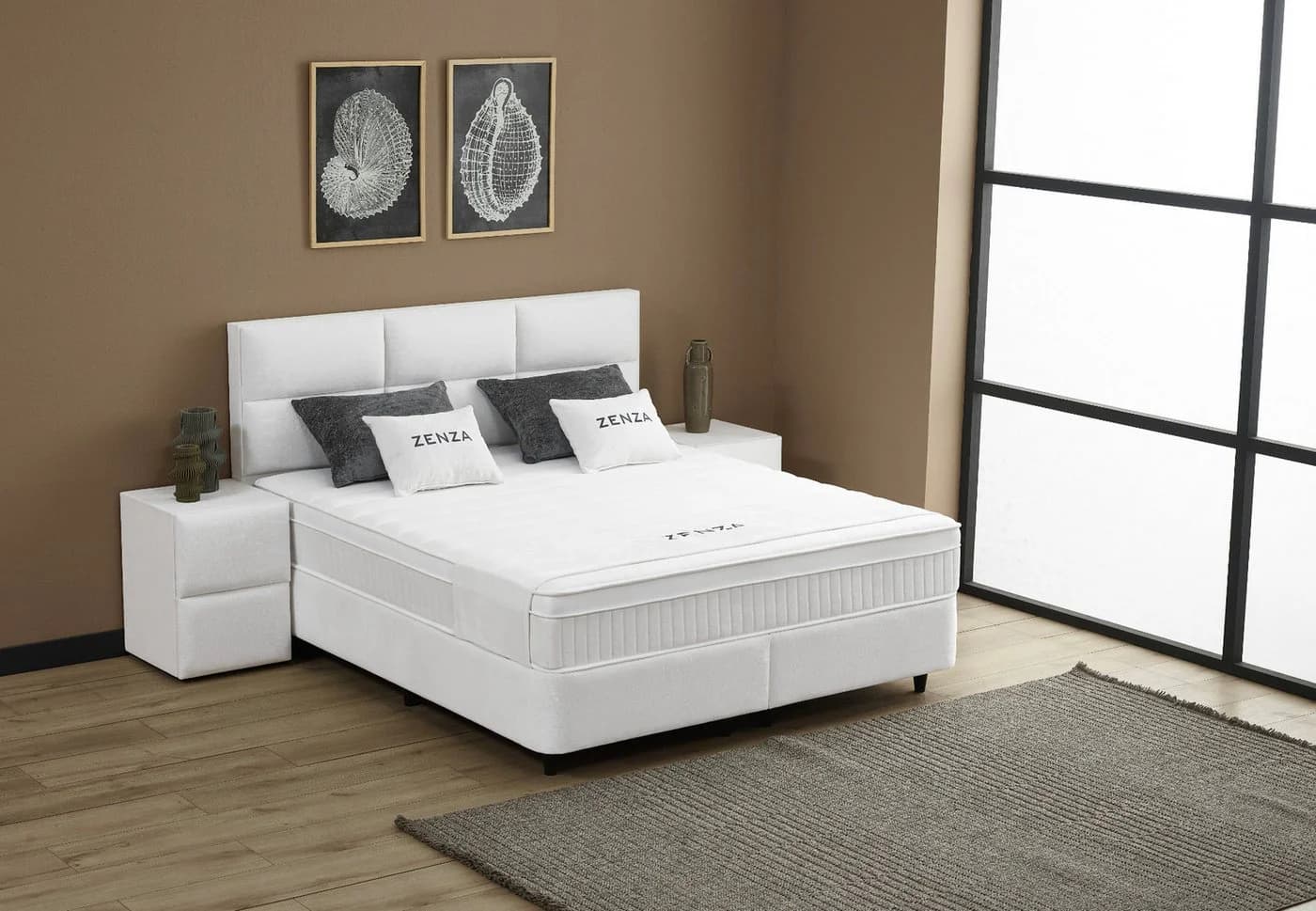 ABC Bedding Boxspringbett Zenza Voll-orthopädisch mit Topper & Bettkasten Creme - Bild 4