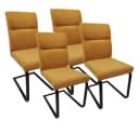 YOZI Freischwinger Esszimmerstuhl 4er Set Gelb Polyester Metall Bild 2