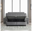 ABC Bedding Boxspringbett CLARA Grau Samt mit Bettkasten und Topper Bild 1