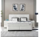 ABC Bedding Boxspringbett LAURA Creme Stoffdesign Bild 2