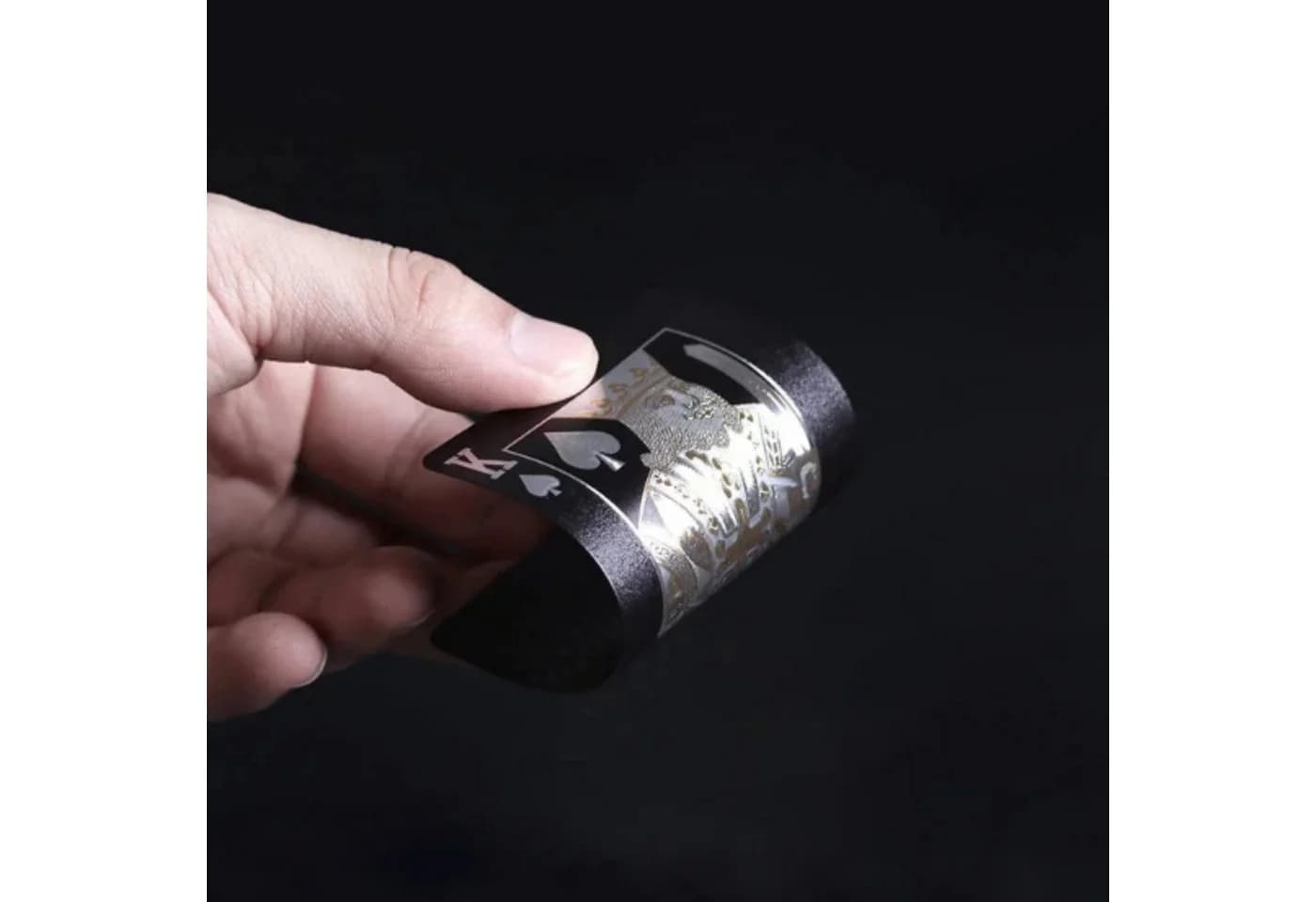 HS.SUPPLY Designer Pokerkarten Schwarz-Gold Wasserdicht 52+2 Karten