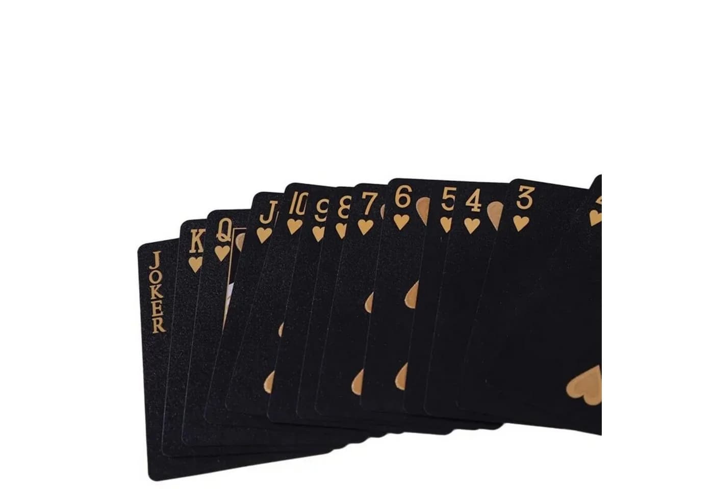 HS.SUPPLY Designer Pokerkarten Schwarz-Gold Wasserdicht 52+2 Karten - Bild 3