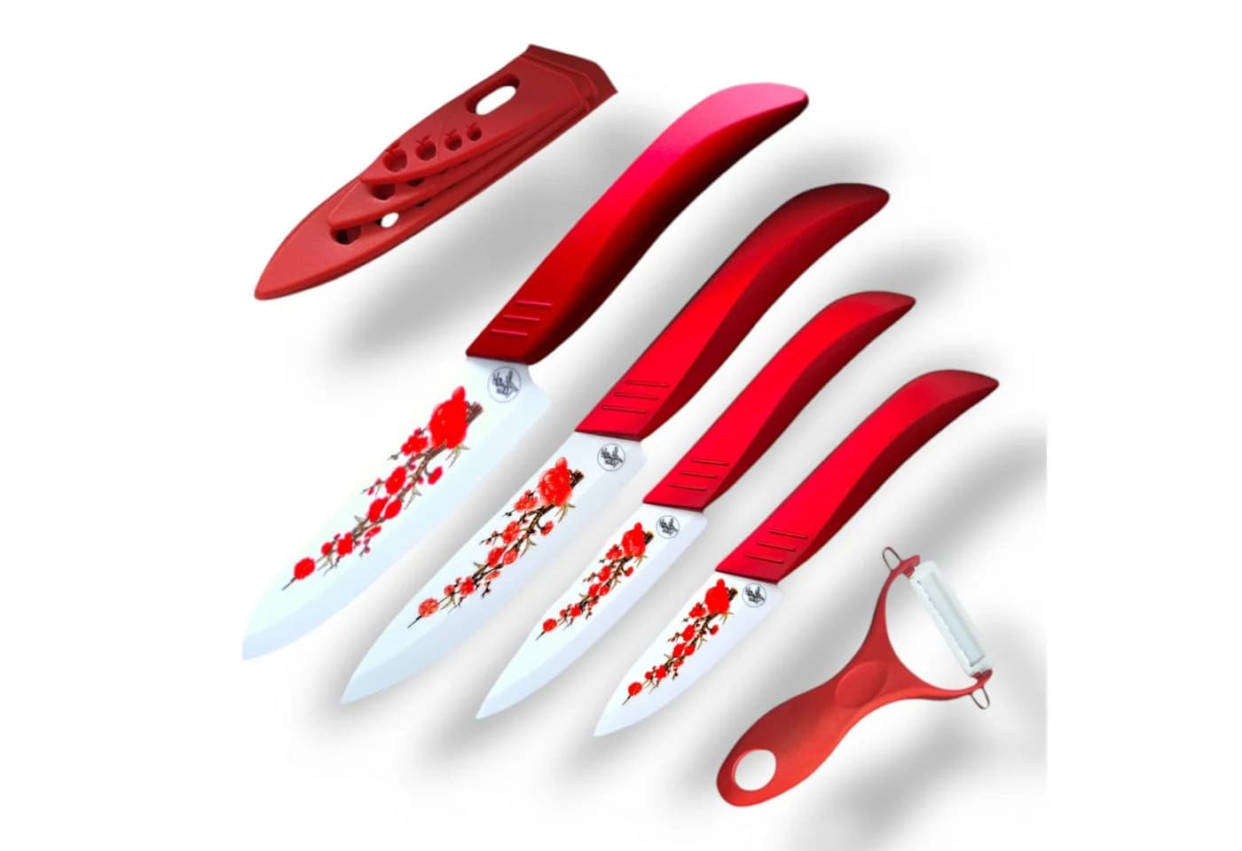 S-HubOla Keramik Messer Set 5-tlg. Sakura Rot - Bild 2
