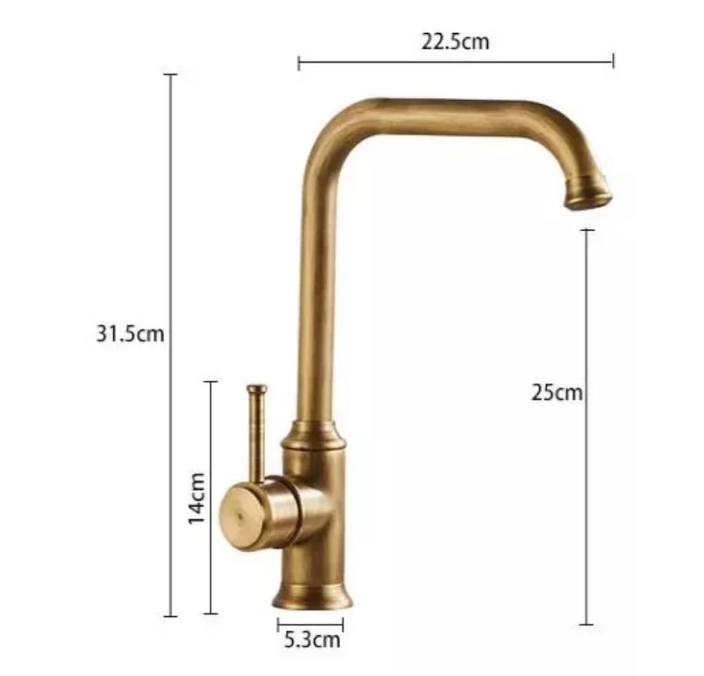 Kinaree Badarmatur Retro Messing Wasserhahn SILAR gebürstet - Bild 5