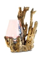 Kinaree Dekovase Geschmolzenes Glas auf Wurzelholz Braun Bild 4