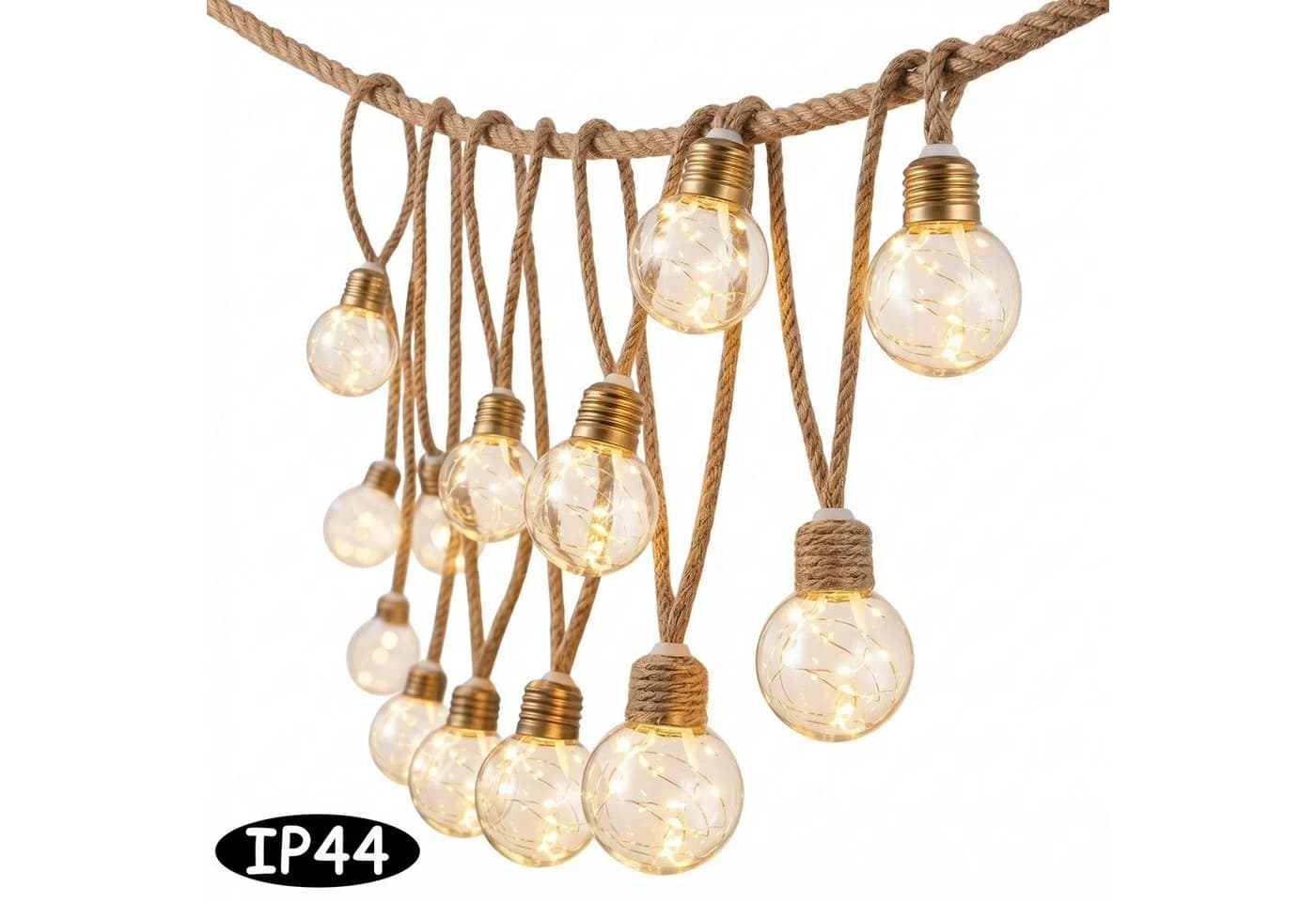 Norvéa Home Solar Lichterkette Außen Juteseil Warmweiß IP44 - Bild 2
