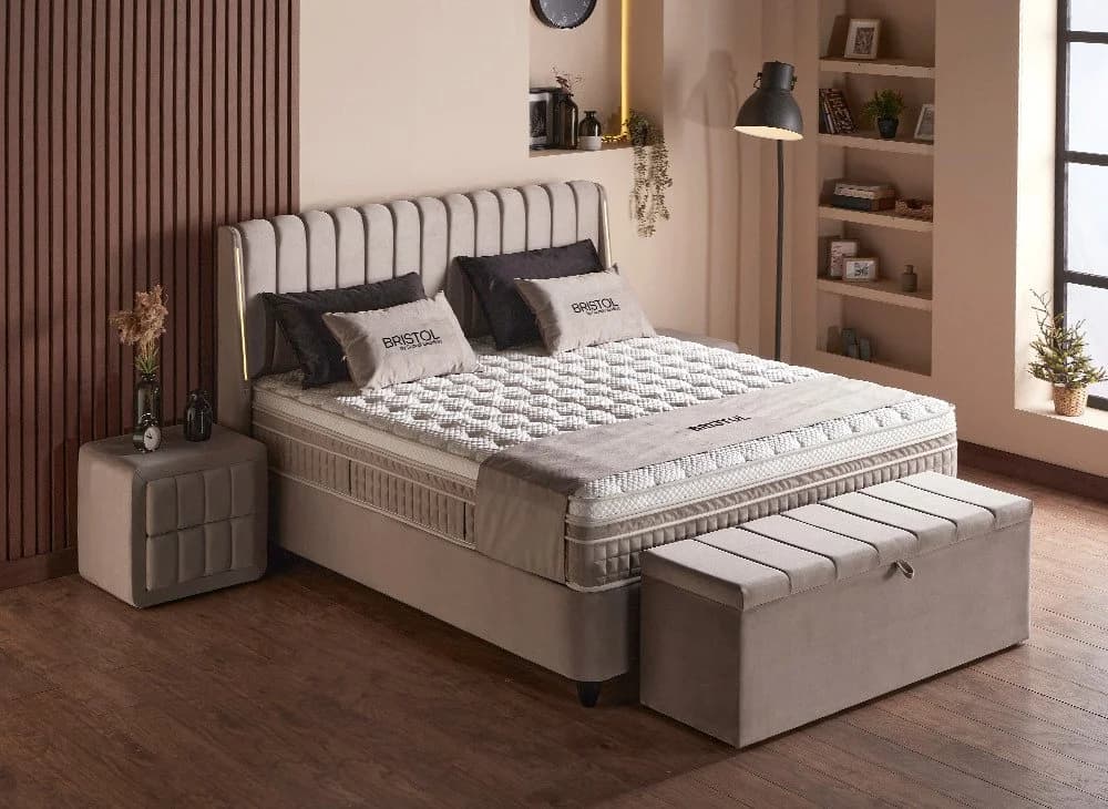 abc bedding Boxspringbett BRISTOL Beige mit Bettkasten & Matratze - Bild 5