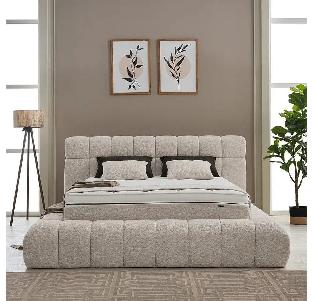 ABC Bedding Boxspringbett RAINA Beige/Braun mit Bettkasten - Bild 2