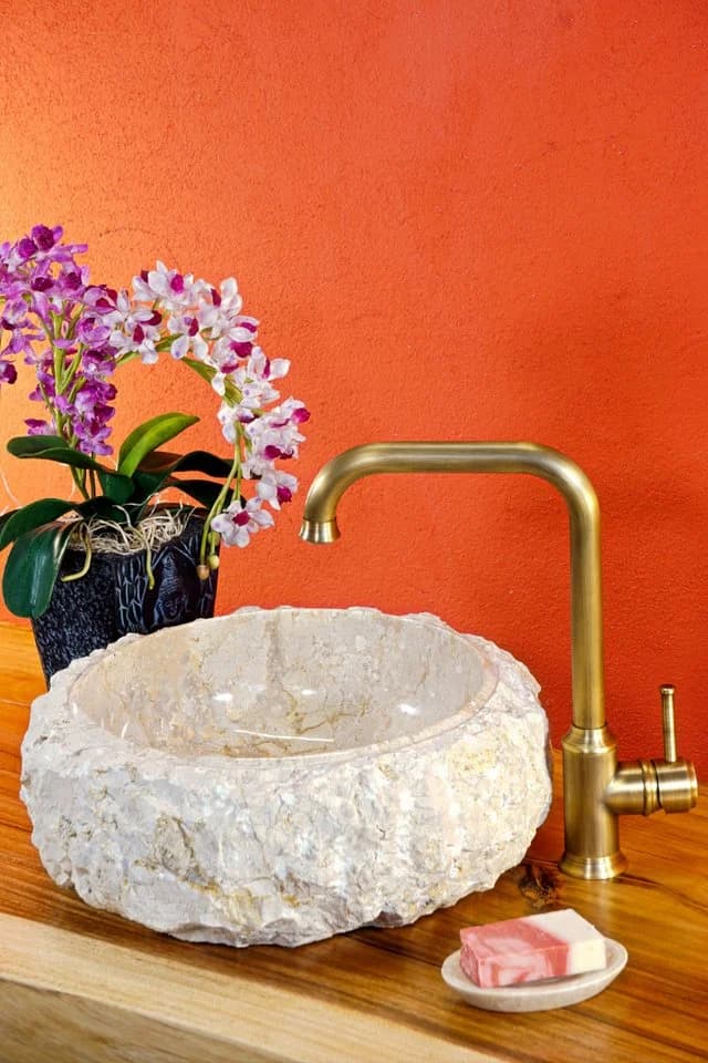 Kinaree Waschbecken Marmor Bruchstein Handgefertigt - Bild 2