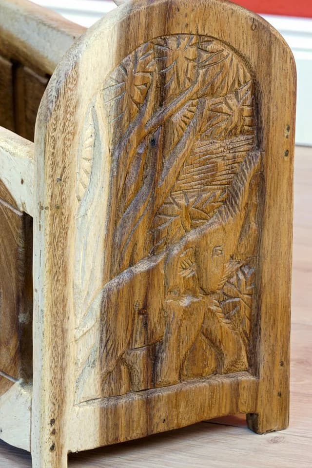 Kinaree Zeitungsständer Holz Akazien massiv Handgefertigt