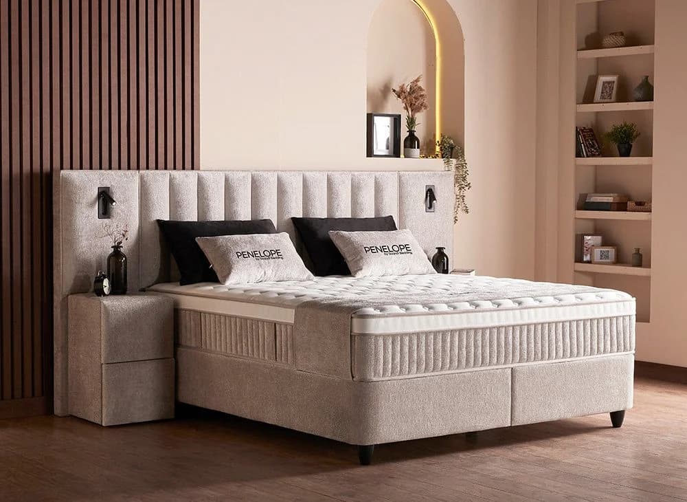 abc bedding Boxspringbett PENELOPE Beige mit Bettkasten - Bild 3
