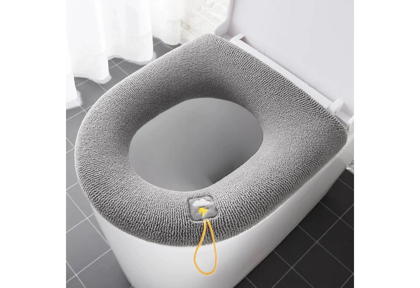Norvéa Home WC-Deckelbezug Grau Universell Waschbar Kuschelweich - Bild 2