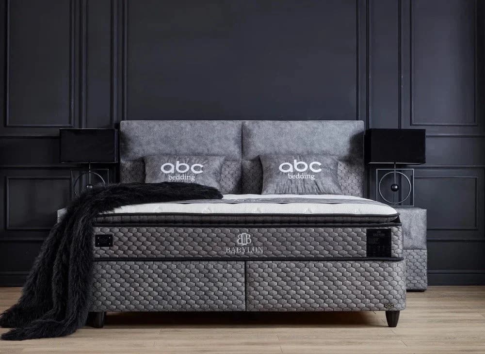 ABC Bedding Boxspringbett BABYLON Orthopädisch mit Alcantara Grau - Bild 2