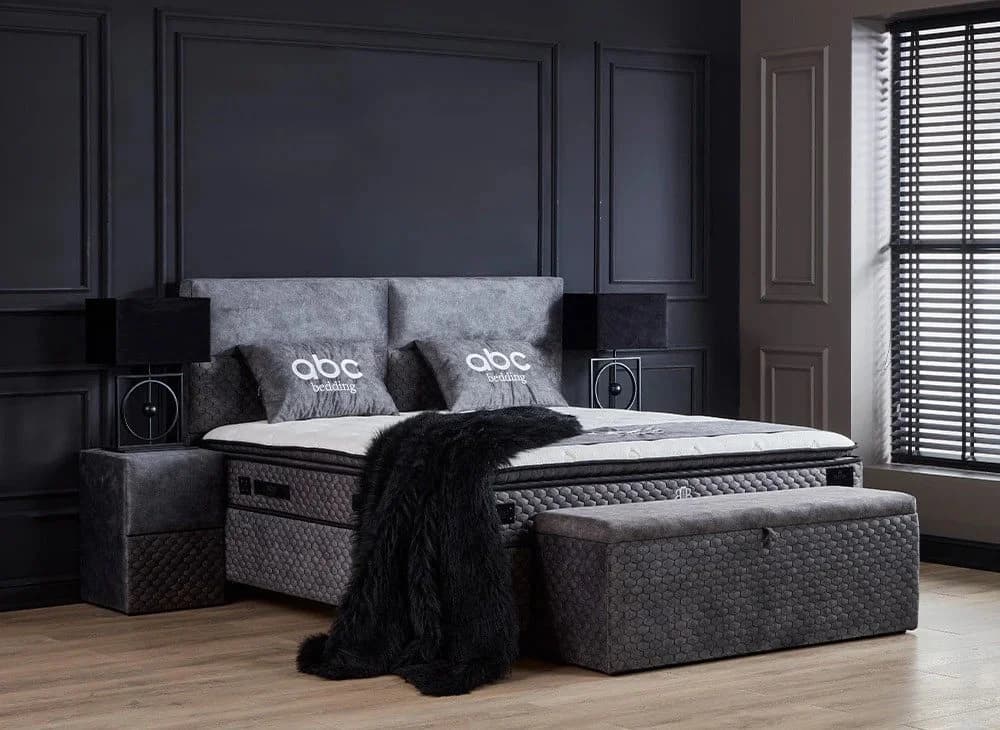 ABC Bedding Boxspringbett BABYLON Orthopädisch mit Alcantara Grau - Bild 5
