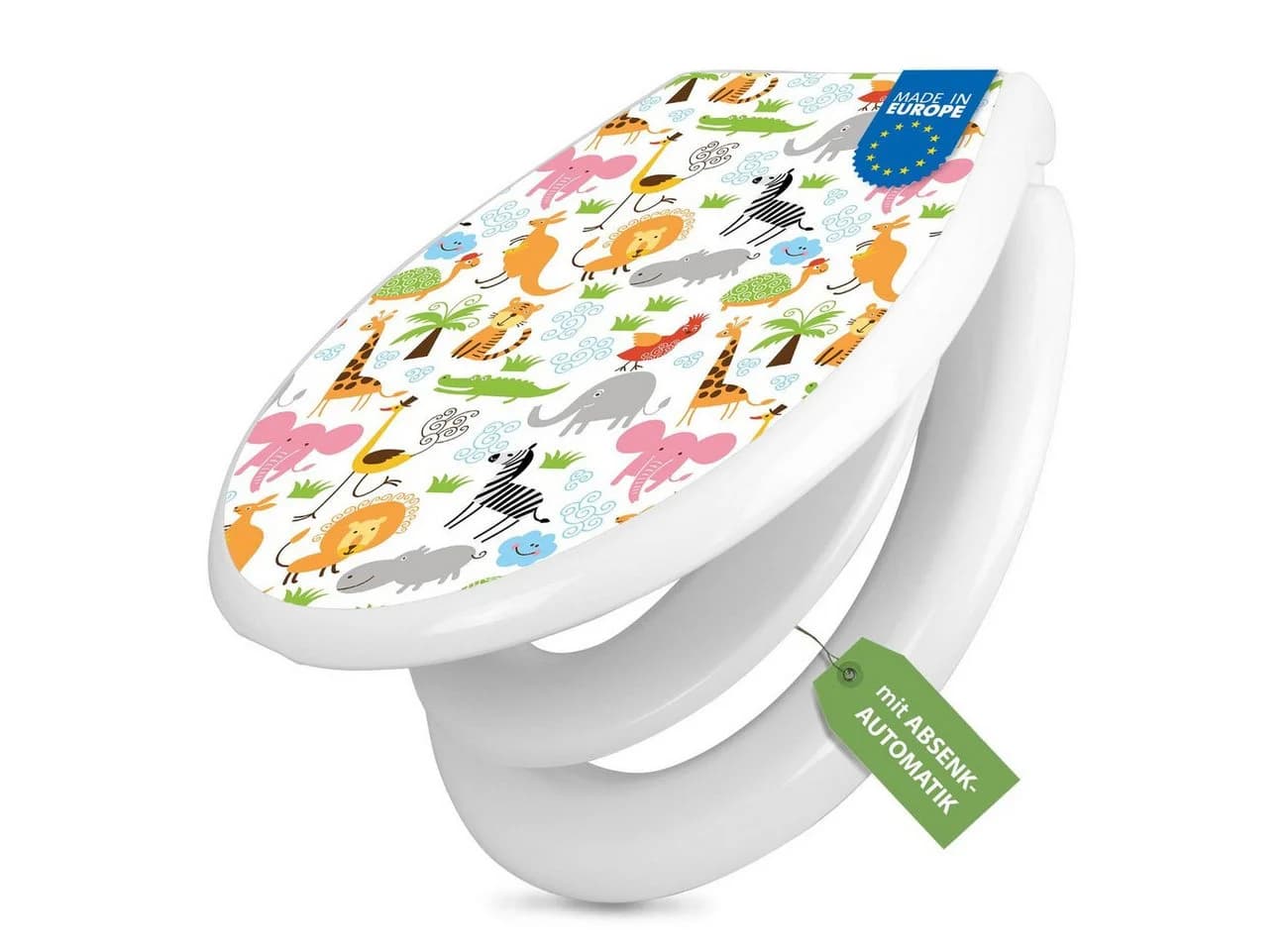 banjado WC-Sitz mit Kindersitz Motiv Fröhliche Tiere Weiß - Bild 2