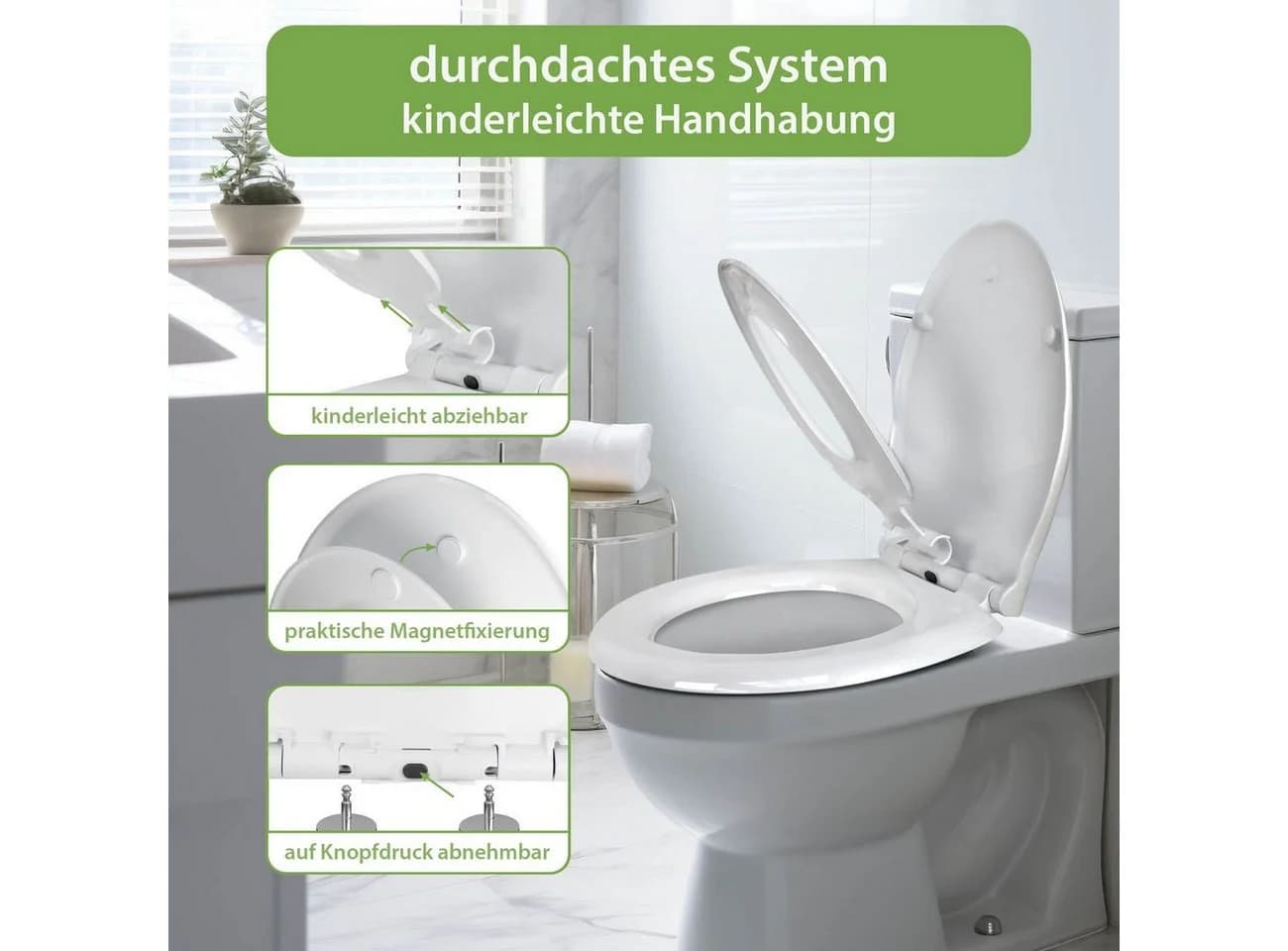 banjado WC-Sitz mit Kindersitz Motiv Fröhliche Tiere Weiß - Bild 4