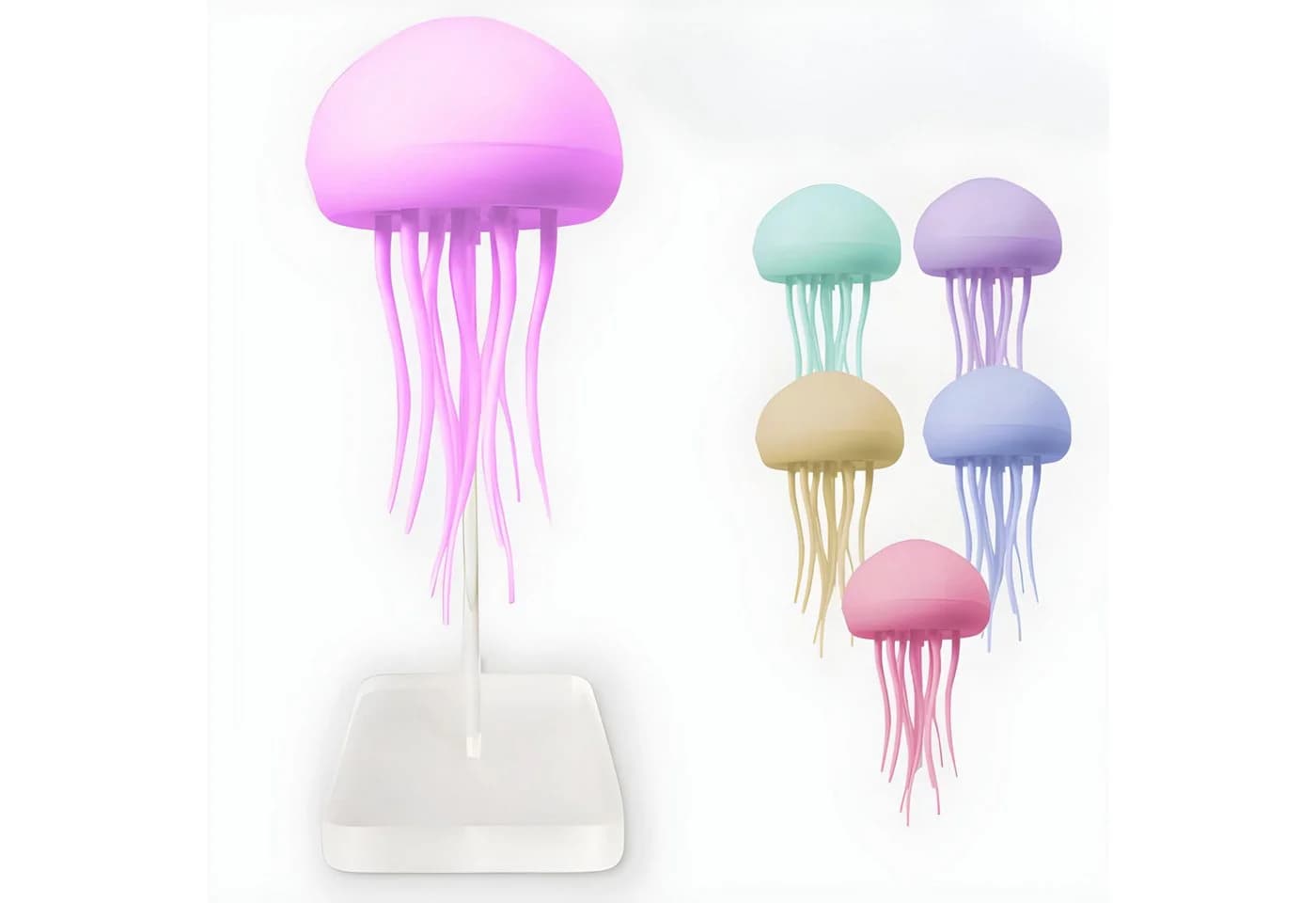 HS.SUPPLY LED Nachttischlampe Jellyfish Lampe RGB Musikmodus