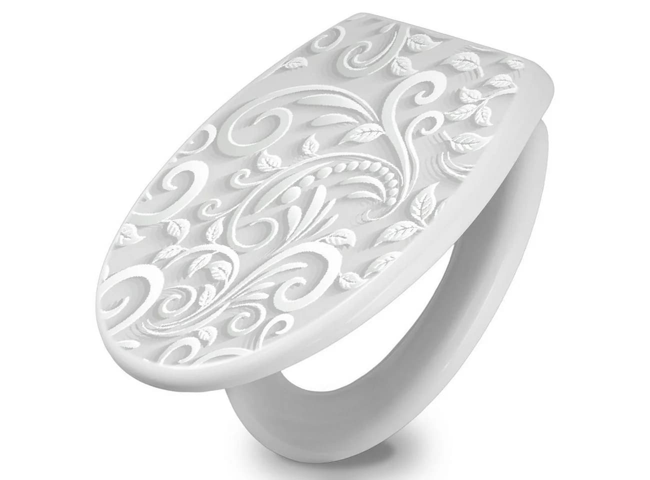 banjado WC-Sitz mit Absenkautomatik White Swirl - Bild 2