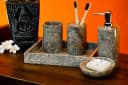Kinaree Seifenspender Set Marmor Dunkel 5-tlg. Badezimmer Bild 2