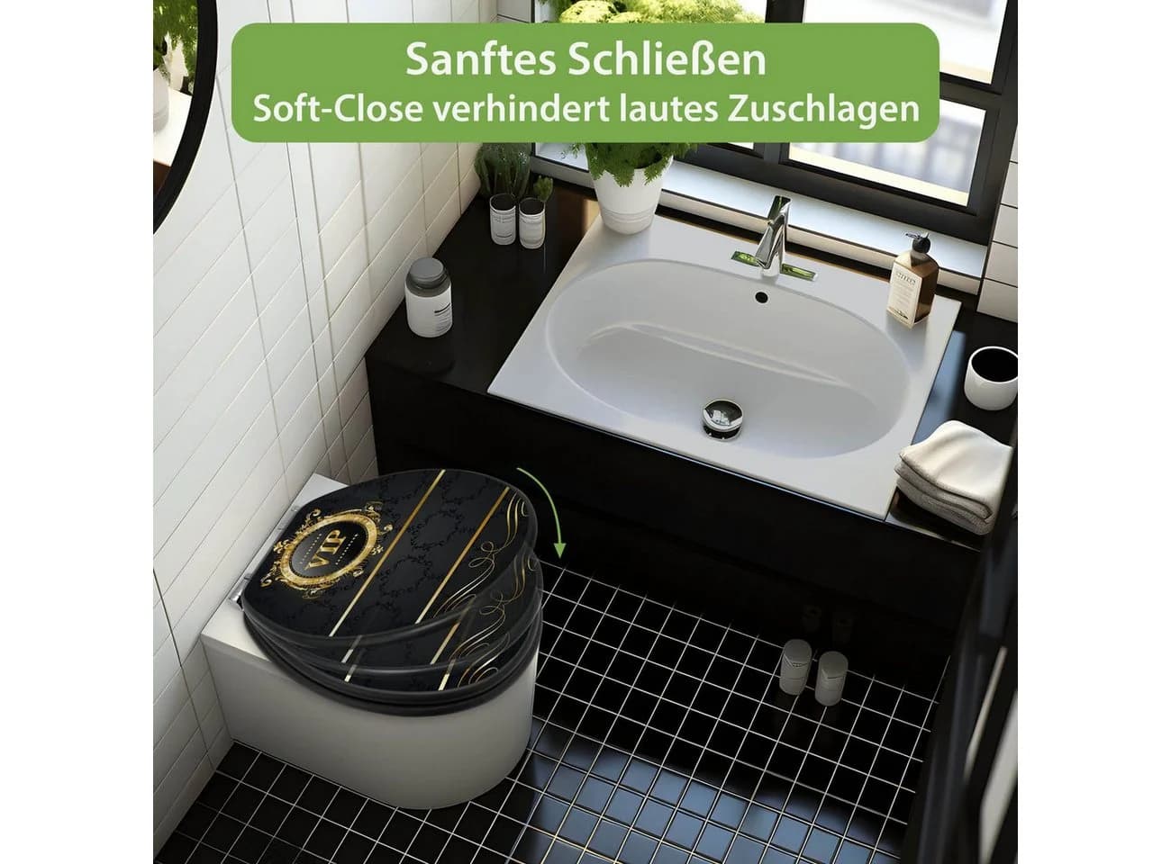 banjado WC-Sitz Anthrazit VIP Motiv mit Absenkautomatik - Bild 5